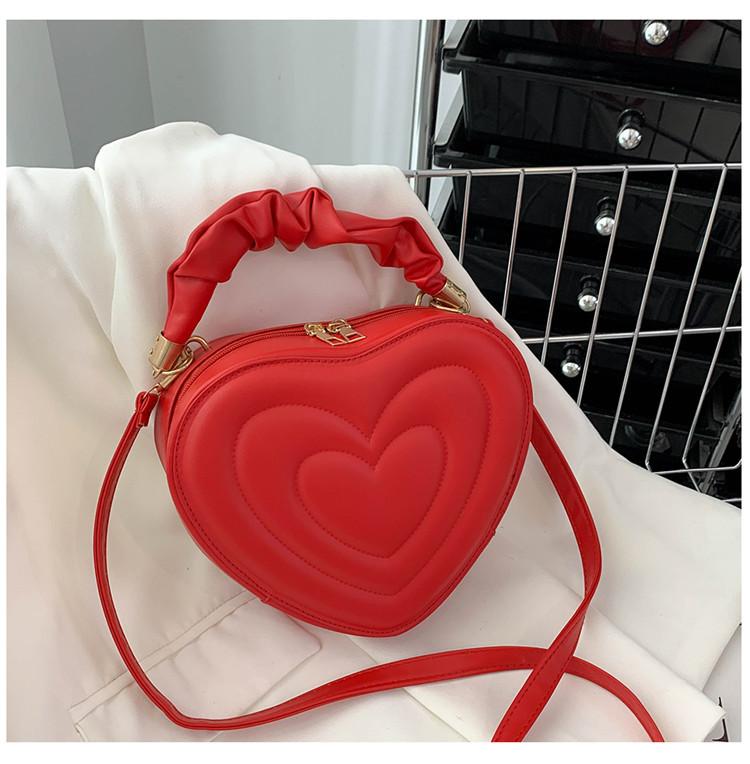 Women’s Heart-Shaped PU Leather Shoulder & Crossbody Bag – Small Designer Handbag