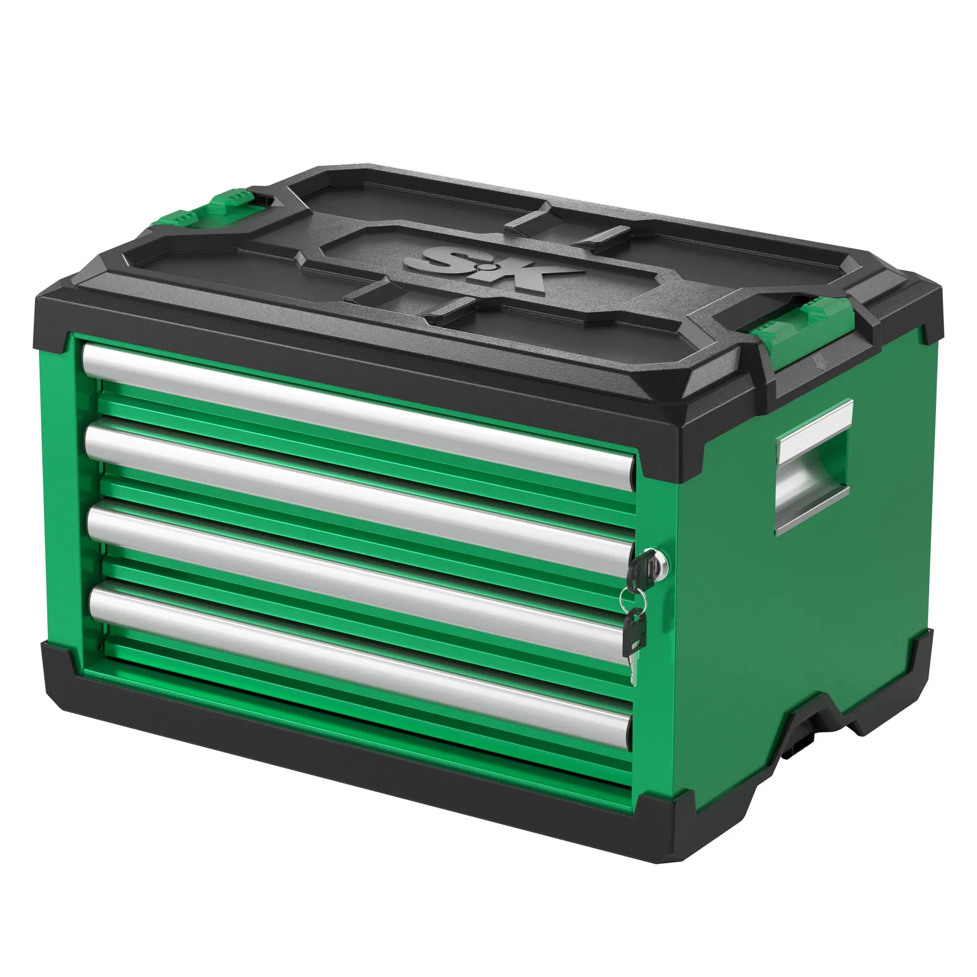 Modular Stackable Tool Box Organizer, 4-Drawer Equipment Storage Toolbox #SK03146 - 60lb Capacity, Rust-Resist Coat, Stacks Neatly for Space Saving