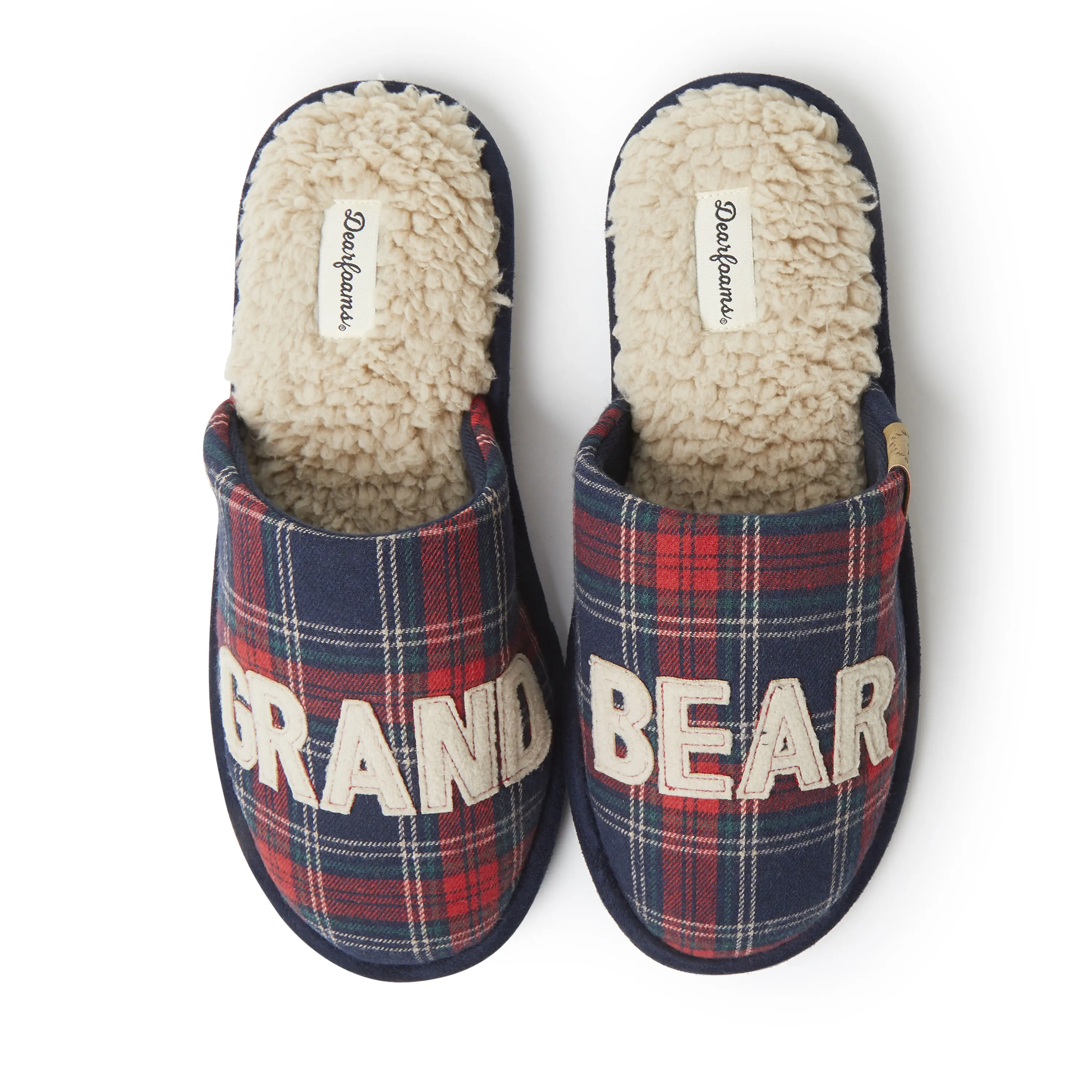 Dearfoams Men's Carson Grand Bear Grandpa Scuff House Slipper