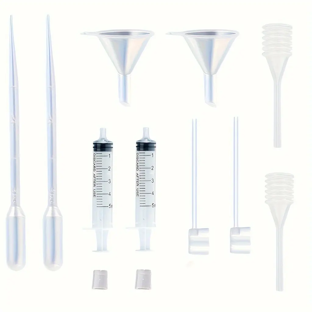 12-piece perfume dispenser pump set, travel refillable Cosmetic makeup tools, beauty tools set, including syringes, straws, separators,converters, and pipes, Makeup Tool Kit
