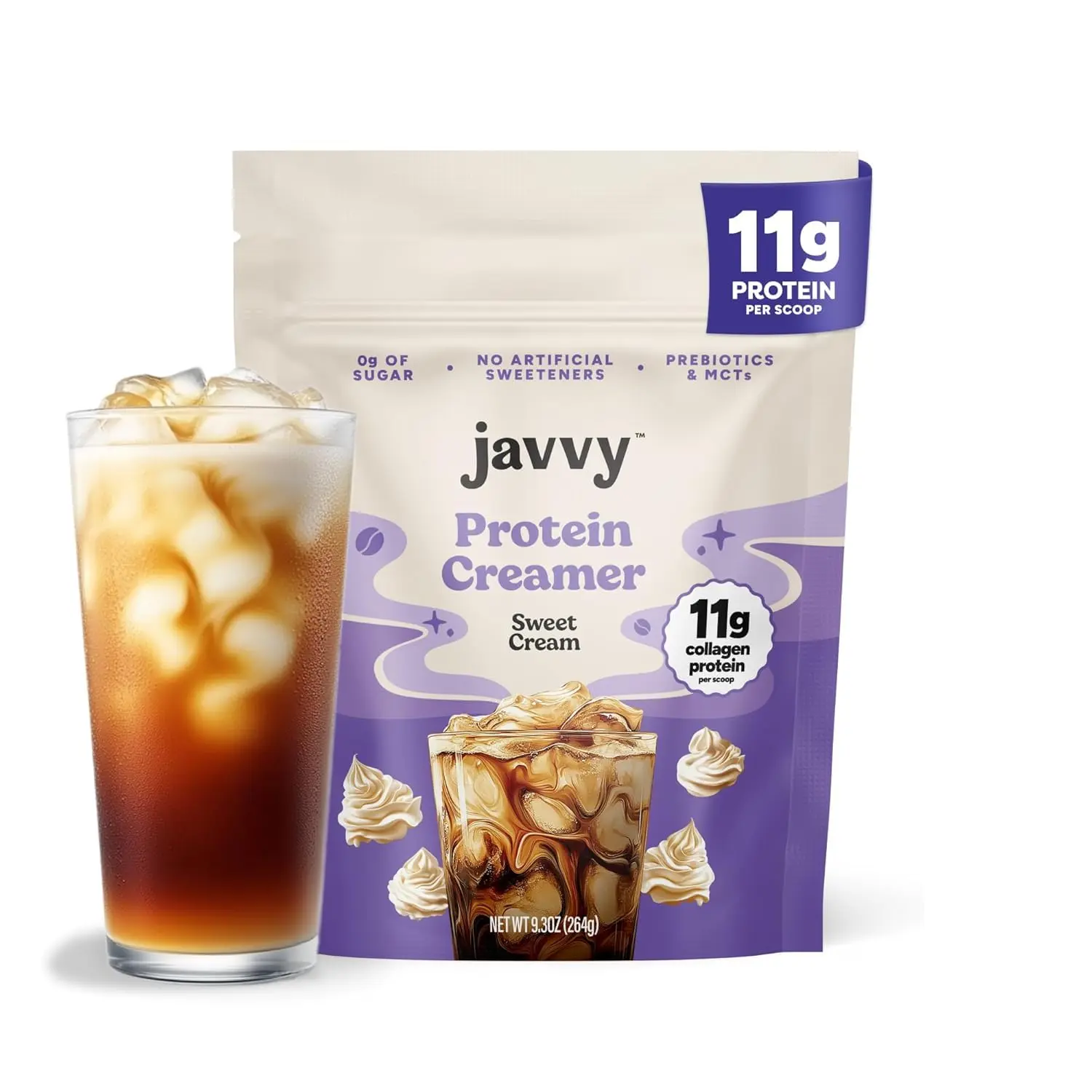Javvy+Creamiest+Trio+TikTok+Exclusive+Bundle+Protein+Coffee+Creamer+Grass+Fed+Pasture+Raised+Collagen+Hair,+Skin+&+Nail+Support,+Energy-Boosting+MCTs,+Keto+Friendly,+Lactose+Free+&+Gluten+Free,+No+Added+Sugar,+11g+of+Protein