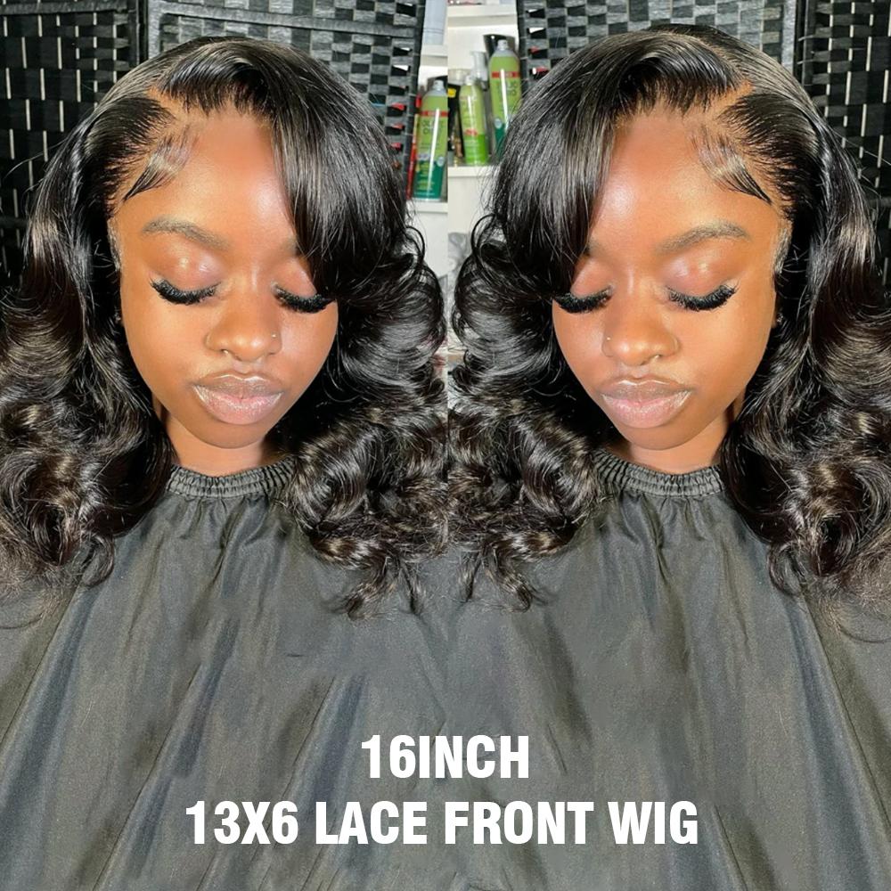 Bling Hair 13x6 Lace Wig Human Hair Wigs Loose Body Wave Bob Wig Pre plucked 13x4 HD Transparent Lace Front Short Body Wig Natural Color SpringStatements