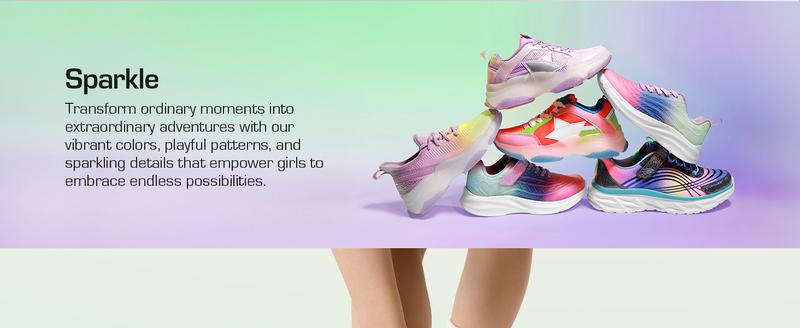 Dream Pairs Girls Slip-On Sneakers Kids Sparkle Lightweight Jelly Sole Walking Shoes