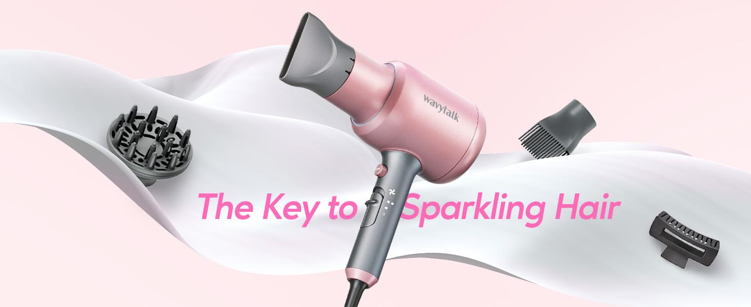 Wavytalk Sleek Sweep Ionic Hair Straightener Brush and Blown Away Ionic Hair Dryer with Diffuser Set