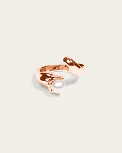 Flow Crest Pearl Ring - Rose Gold Vermeil