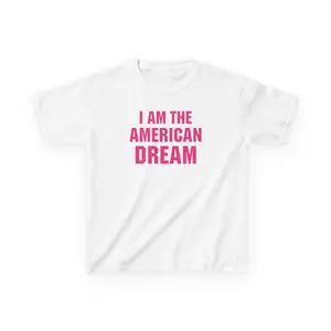I AM THE AMERICAN DREAM Baby Tee - Y2K Aesthetic Slogan Crop Top for Women