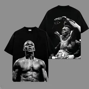 UFC Israel Adesanya Theme 2025-26 Summer Pure Cotton 100% Printed Loose Casual T-shirt Suitable for Both Men and Women