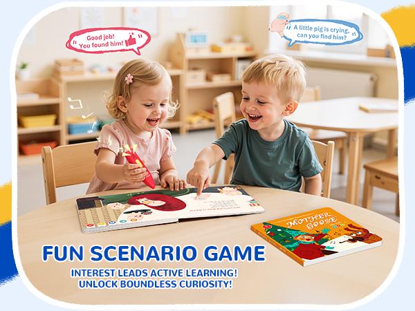 KOKODI Talking Pen Toy, Interactive Book Set, Learning Talking Pen with Recording Capability and Puzzle Games, Birthday Gift, Interactive Books for Encouraging Expression