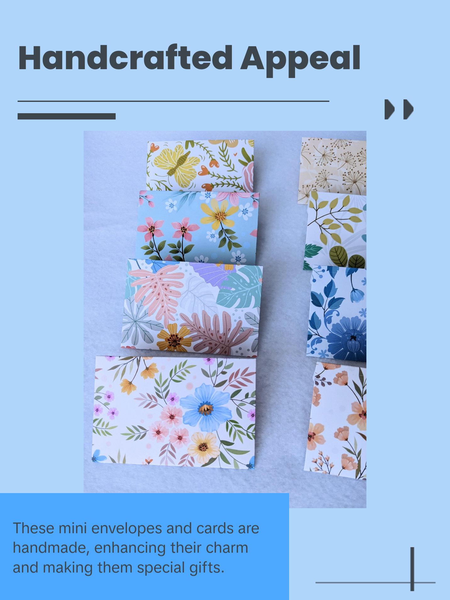 Assorted Floral Mini Envelopes-Mini Cards-Note Cards