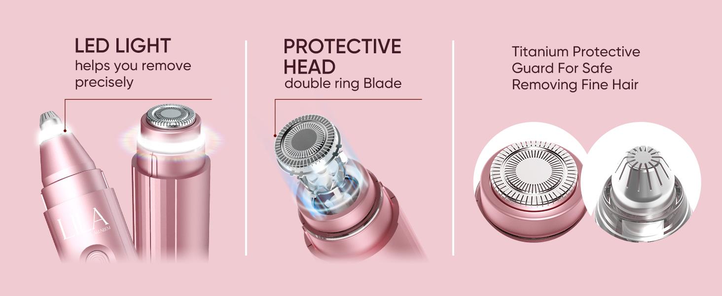 Portable 2-in-1 Eyebrow & Facial Trimmer – Dual Heads with LED Light for Easy, Gentle Grooming