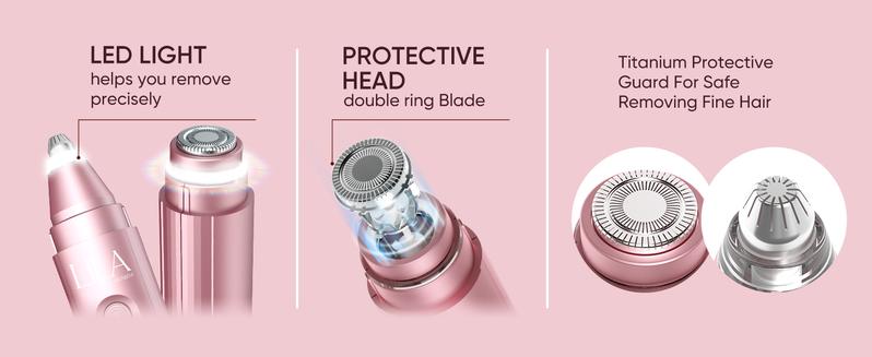 Portable 2-in-1 Eyebrow & Facial Trimmer – Dual Heads with LED Light for Easy, Gentle Grooming