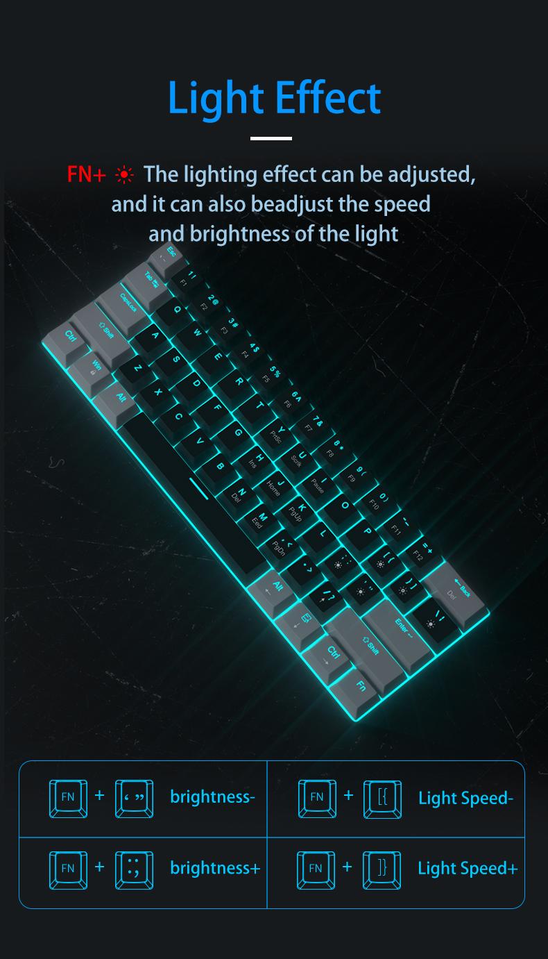 MageGee 60% Mechanical Keyboard, Game Keyboard with Blue Switch and Navy Blue Backlight, Small and Compact 60% Keyboard Mechanical, Portable 60% Game Keyboard, Gamer