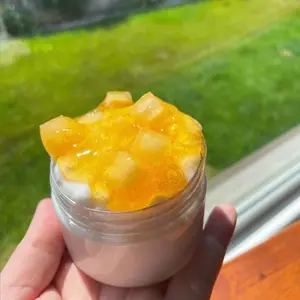Peaches and Creme textured jelly cube slime Peaches and Creme textured jelly cube slime