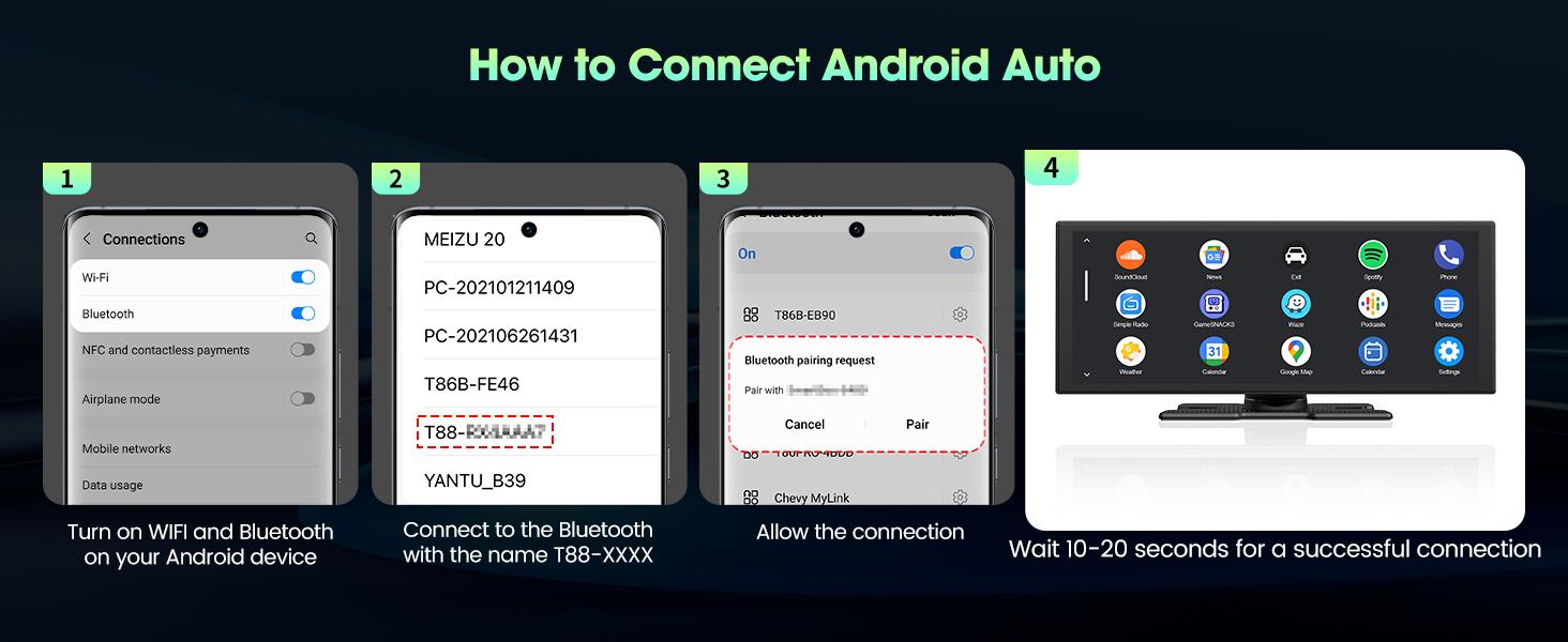 【SpringGlowUp】LAMTTO 10.25-Inch Wireless CarPlay Screen — Supports TikTok, Netflix, and YouTube Apps, Split-Screen App Usage, Backup Camera Support, Navigation, and Voice Assistant. Compatible with iOS 10+ and Android 11+