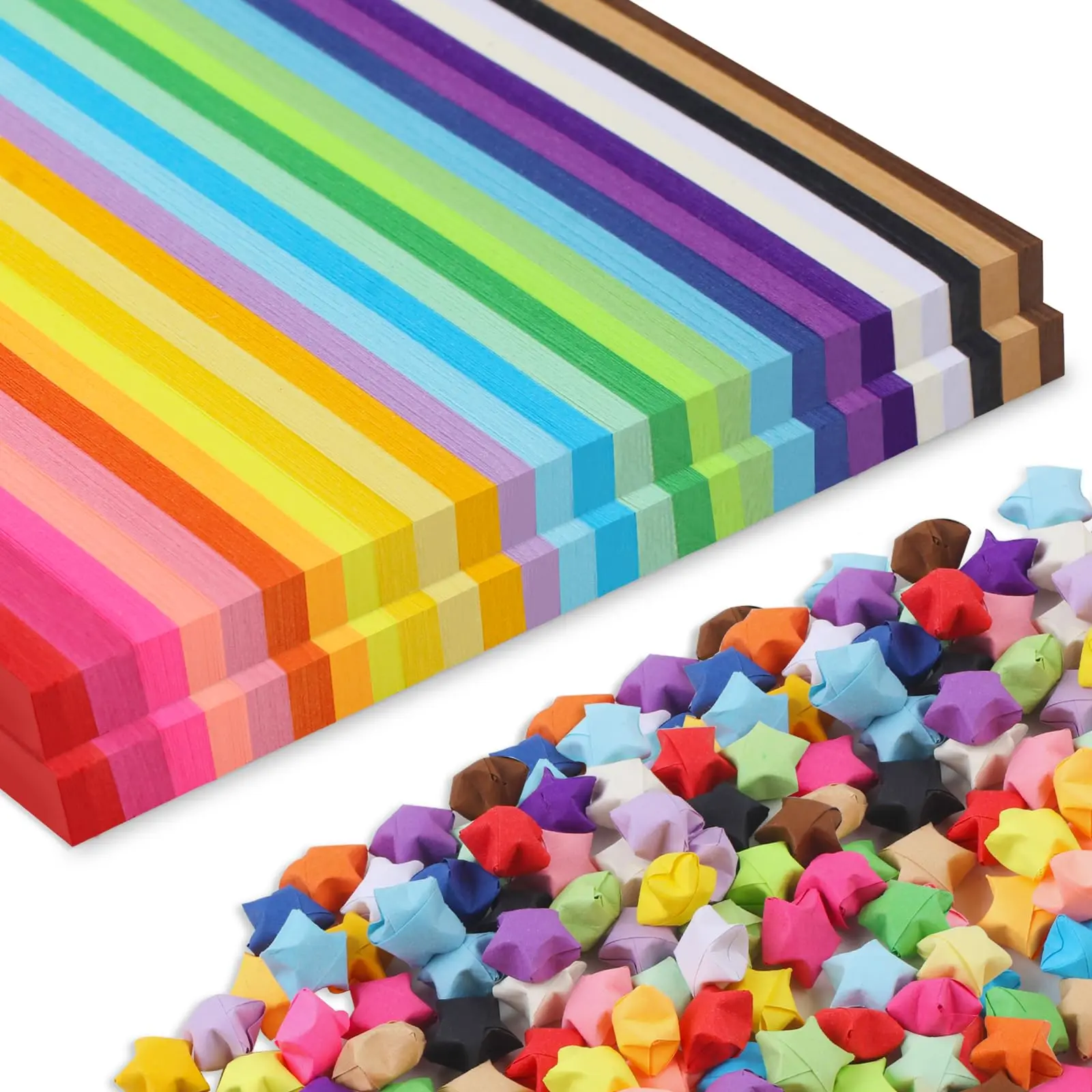 Origami Paper Art Supplies Kit - 2060 Colorful Handcrafted Sheets, 27-Color Double-Sided Star Paper Strips, Festival Gift Material for DIY Hand Crafts, Scrapbooking