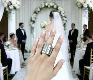 Unisex Anxiety Relief Ring / Titanium Steel Multi-Link Connected Ring, Four Rings in One, Trendy Multi-Ring