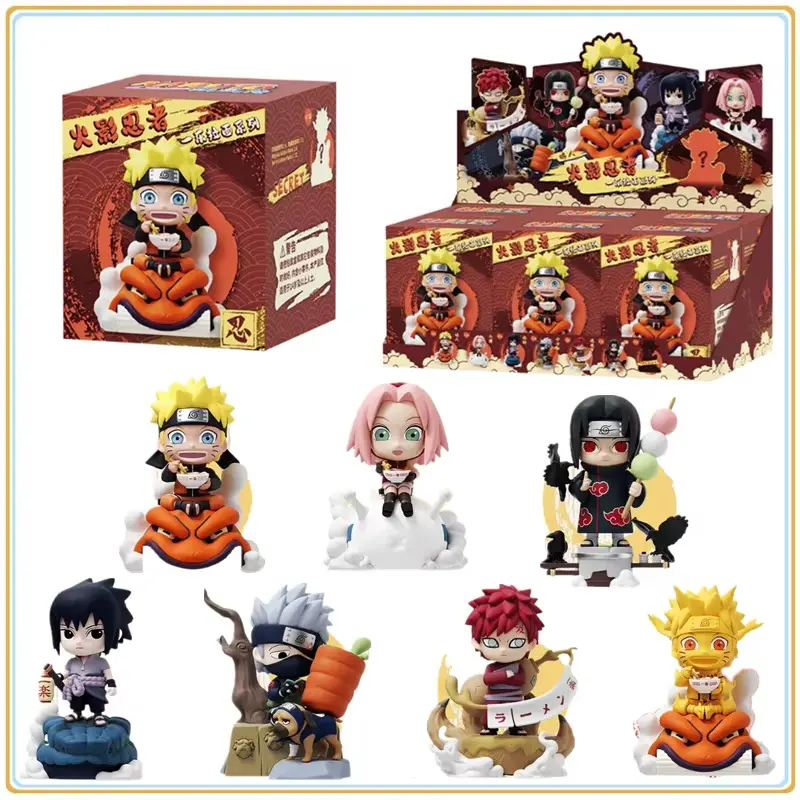 Naruto Shippuden Ichiraku Ramen Blind Box Figure, Anime Character Collectible Desk Decor Gift Holly Box