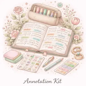 Annotation Kits for Everyday Use with Colorful Pens Stickers and Notebooks for Note Taking and Journaling