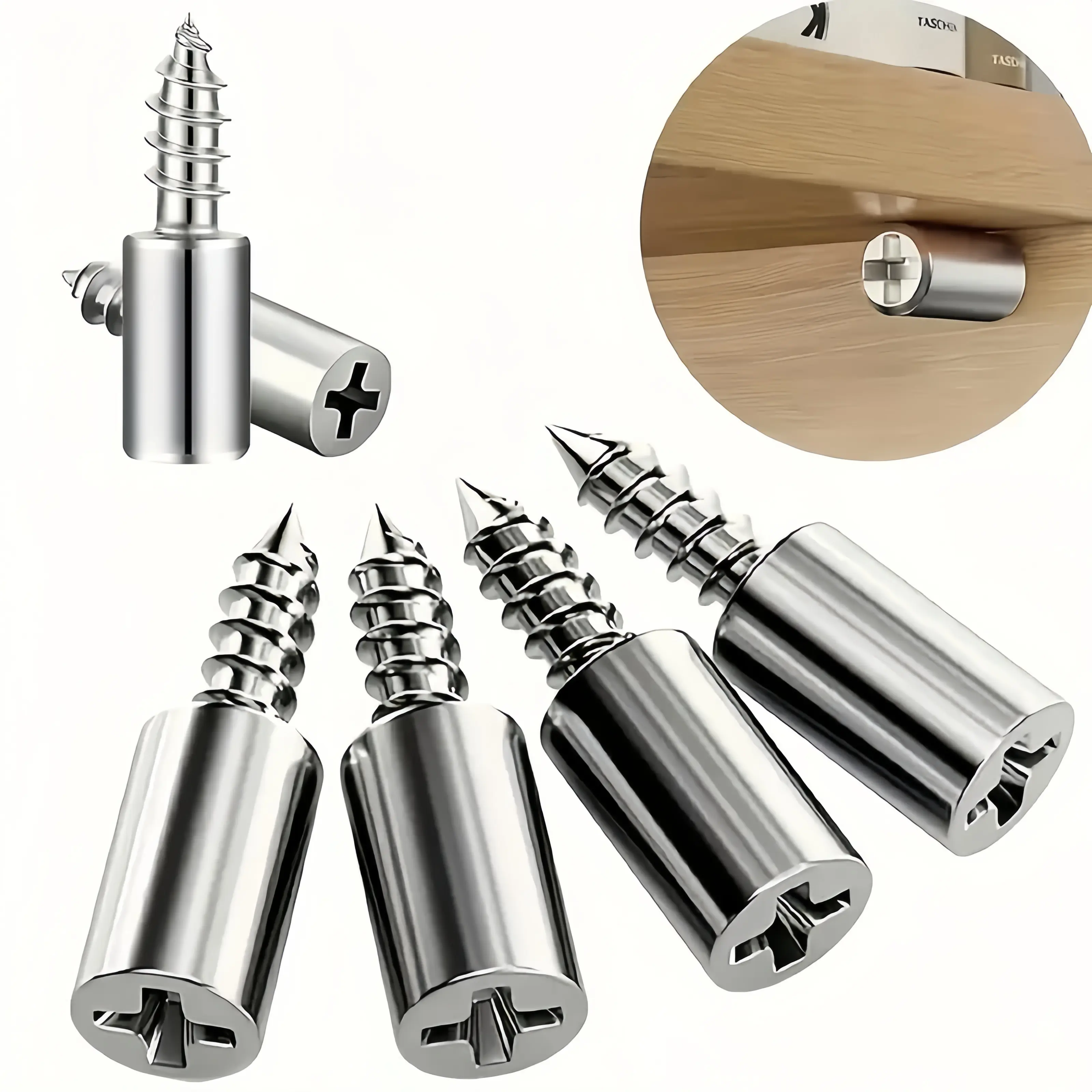 Sturdy Metal Laminate Glass Brackets Set with Anti-Slip Sleeves, Self-Tapping Screws, Easy Assembly Mechanical Hardware for Cabinets, Laminate Boards Organization Support, Essential Components