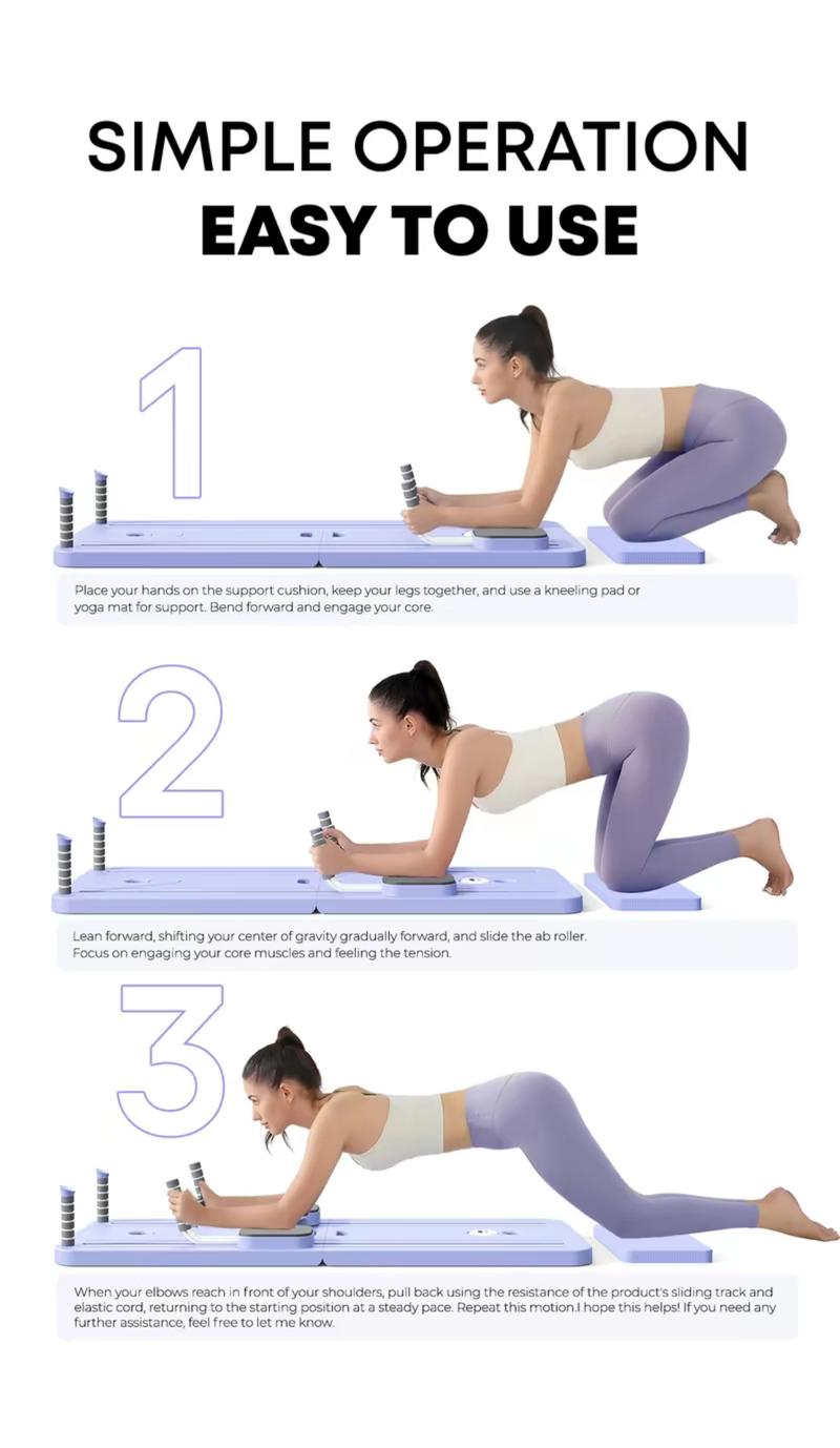 Pilates Board,Multi-functional Ab Exercise Board,FoldableHome Pilates Reformer with Knee Mat ,Timer andResistance Bands,Abs Workout Equipment forAbdominal & Core Strength Training #outdoorfun #dealsforyoudays