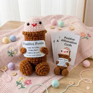 Emotional Support Crochet, Positive Willy, Funny Unique Desk Decor for Boyfriend or Girlfriend, Gag Gifts, Daily Reminder Ornament
