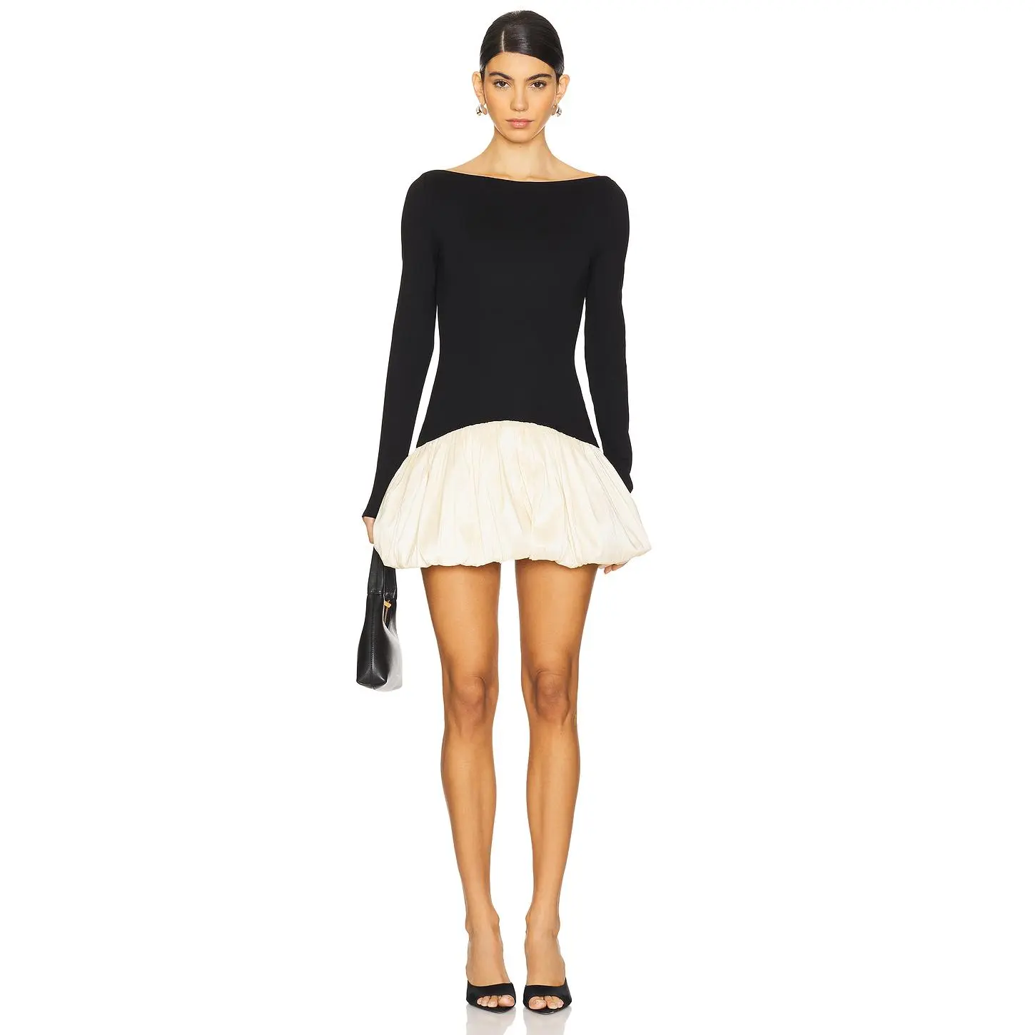 MAJORELLE Marla Mini Dress in Black & Ivory