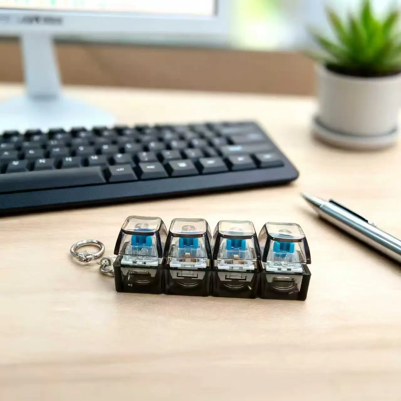 LED Mini Keyboard Keychain – Mechanical Style Stress Relief Toy Deals for You Days