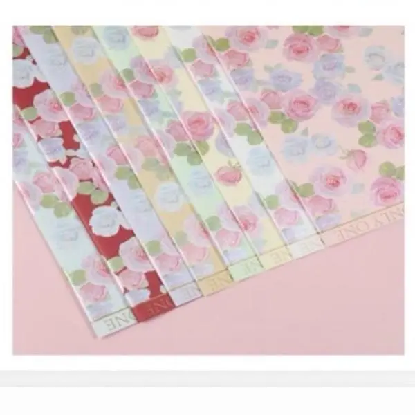 Flower Print Design Korean Wrapping Paper - Assorted Colors & Patterns for Stylish Gift Wrapping