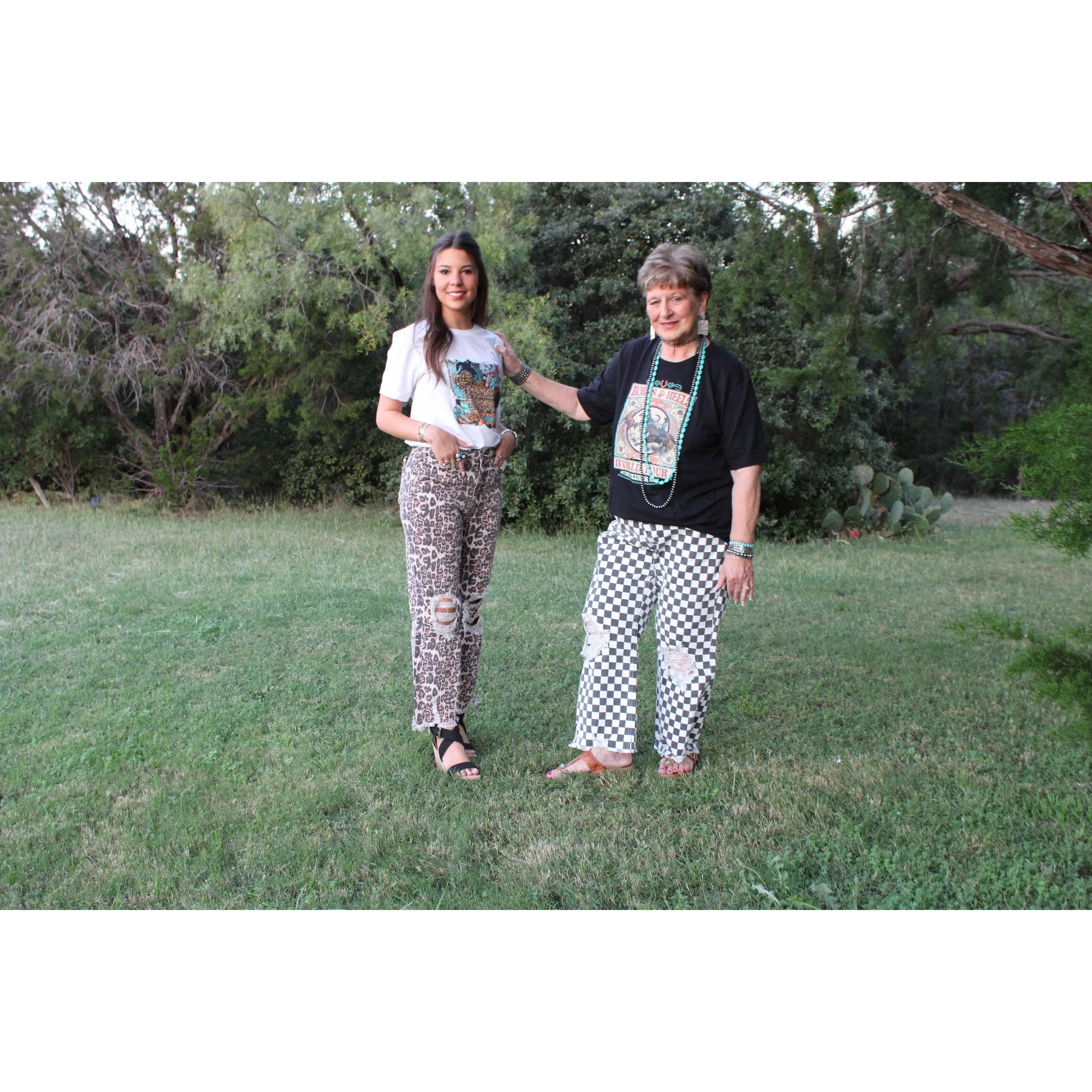 Checkered Round The Track Jeans