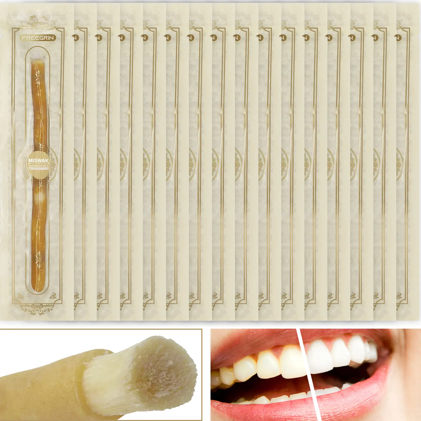 Natural Miswak Sticks | Sewak Traditional Toothbrush for Fresh Breath & Whiter Teeth | Oral Care | Vacuum Sealed | Eco-Friendly |  Cleanser