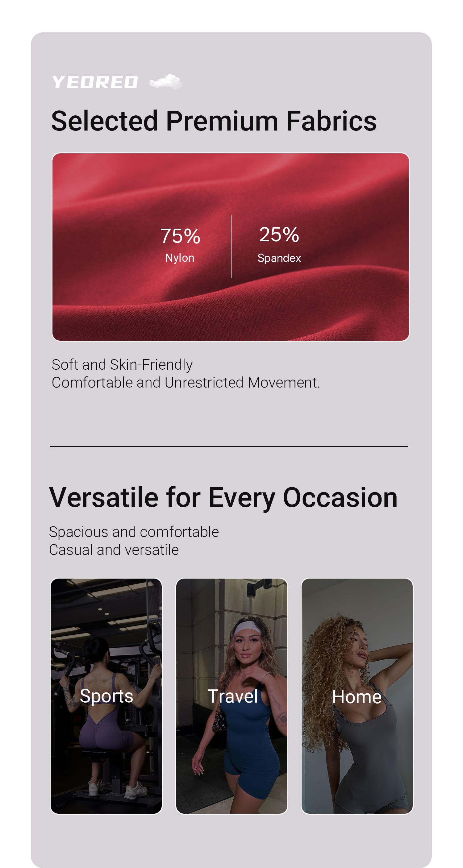 YEOREO One Piece Workout Jumpsuits for Women Backless Tummy Control Sleeveless Jumpsuits Lizvette V Back Scrunch Yoga Romper SpringStatements