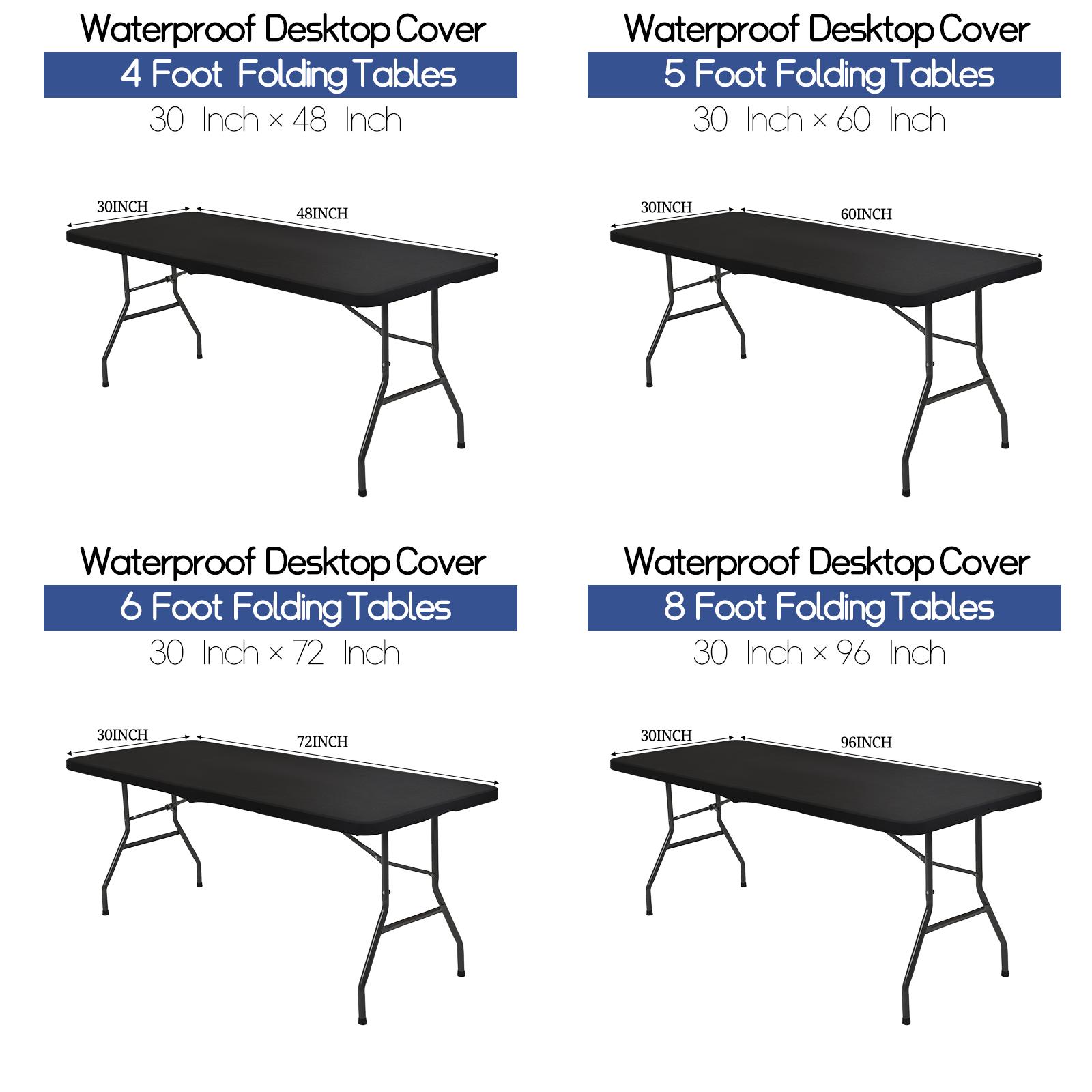 MTREO 1 6 10 Pack Stretch Fabric Table Top Cap Cover, fits 4ft/5ft/6ft/8ft Tables, Spandex Table Covers Washable Elastic Universal Rectangle Tablecloth Protector for Indoor Outdoor Party Picnic Wedding