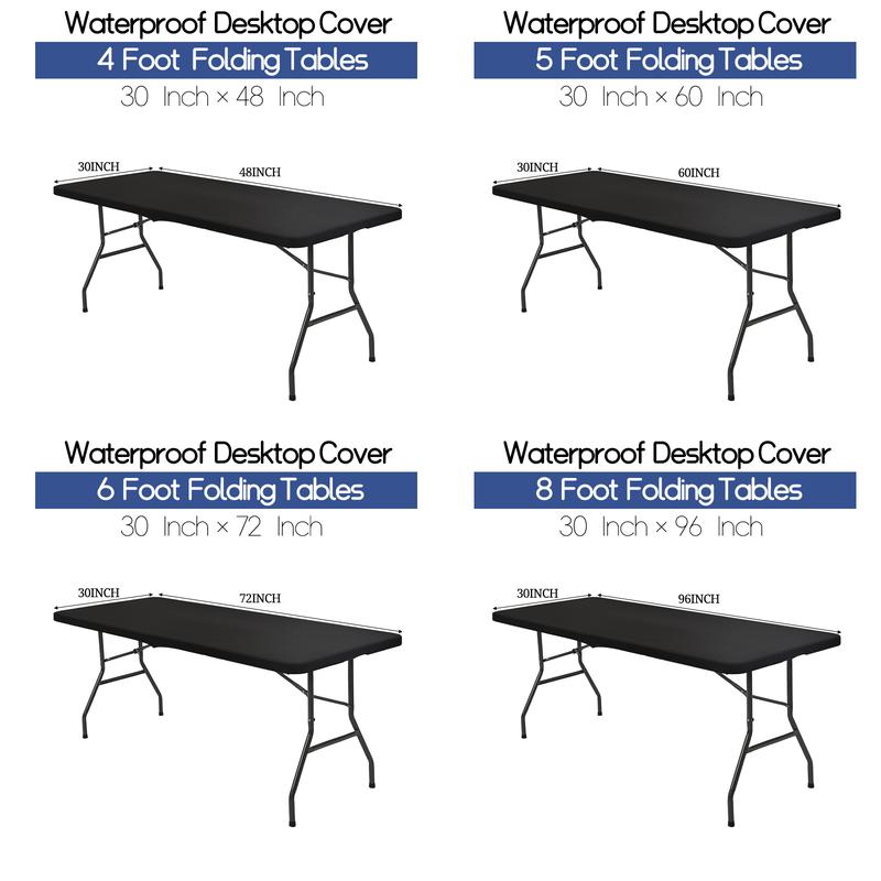 MTREO 1 6 10 Pack Stretch Fabric Table Top Cap Cover, fits 4ft/5ft/6ft/8ft Tables, Spandex Table Covers Washable Elastic Universal Rectangle Tablecloth Protector for Indoor Outdoor Party Picnic Wedding