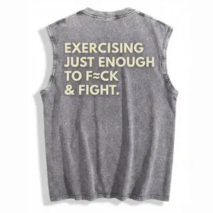 EXERCISING JUST ENOUGH TO F≈CK & FIGHT Tank Top Sleeveless Shirt, Funny Gym Tank Top, Flirty Workout Muscle Tee, Unisex Fitness Apparel, Sarcastic Gym Wear, Summer Training Top, Gift for Gym Lover