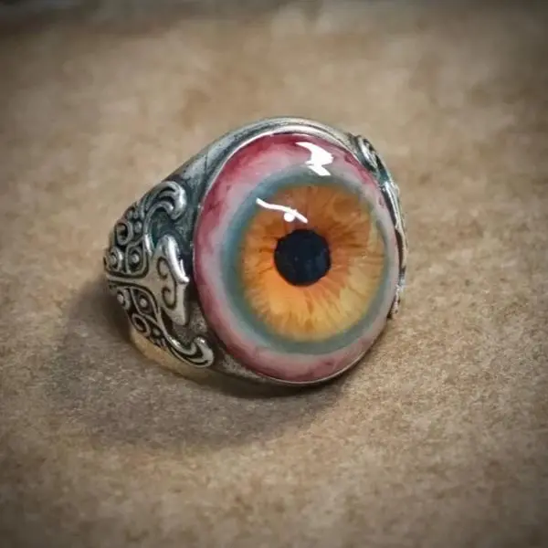 Dark Legend Halloween Pupil Gazing Ring, Retro Eye Ring for Men, Adjustable Men's Ring, The Best Gift for Him
