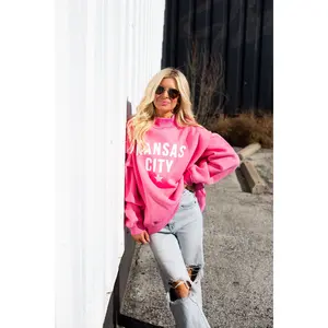 Pink Kansas City Mock Neck