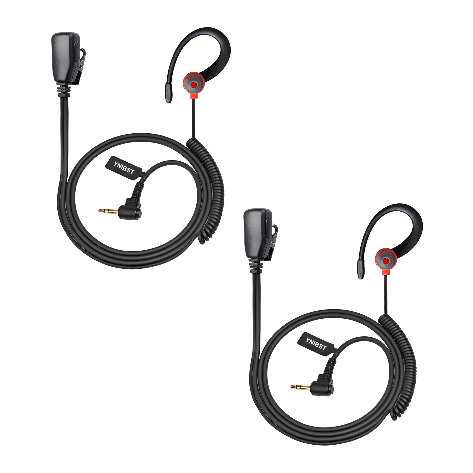 YNIBST G Shape 2.5mm Walkie Talkie Earpiece with Microphone PTT, In Ear Design, Earhook in-Ear Headset for Motorola T200TP T260 T402 T460 T600 T800 T472 Talkabout 2 Way Radio Compatible with Police Security and Law Enforcement Use(2 pcs)