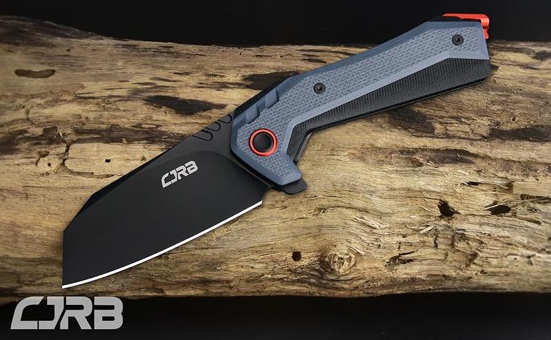 CJRB Tactical Knife Tigris AR-RPM9 Steel Black PVD Blade Black&Blue G10 Handle Emergency Tool for Camping EDC, Survival Tools and Survival Gear