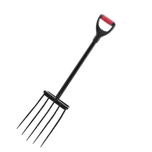 5-Tine Heavy Duty Garden Pitchfork, 41" Forged Steel Spading Fork with Metal Handle & Y-Grip - For Digging, Composting, Hay, Potato, and Soil Aeration