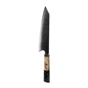 Multifunctional Chef Knife | Black Resin Ergonomic Handle | 8-12° Ultra-Sharp 67-Layer Damascus Steel Blade | Perfect Balance & Hand Protection Kitchenware Home