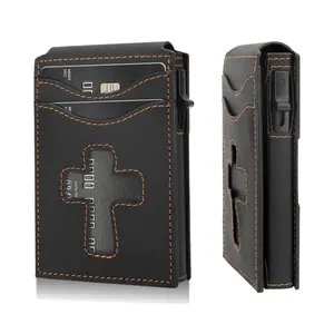 2026 Men’s Pop-up Smart Wallet,Slim Minimalist 6-9 Card Capacity RFID Blocking Bifold Wallet,Credit Card Holder Wallet with ID Window,Gift