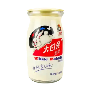 White Rabbit Candy - Original Milk Flavor - Retro Glass Jar 258g - Nostalgic Childhood Treat