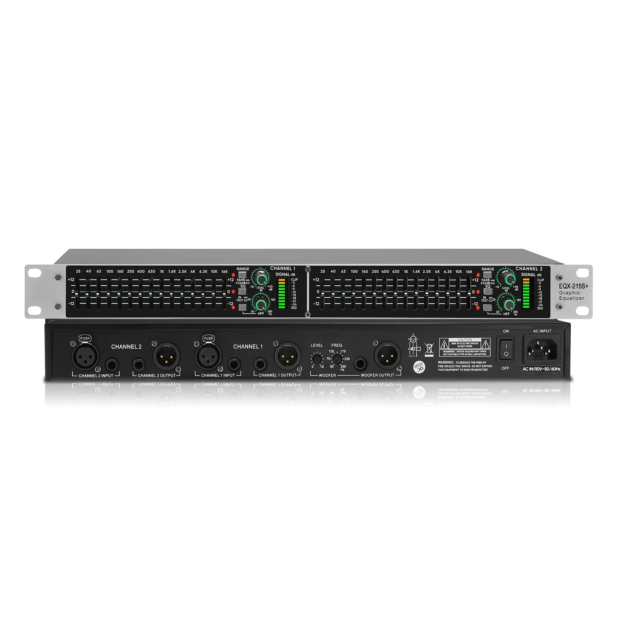 15-Band Stereo Graphic Equalizer– Pro Home Audio Equalizer With Subwoofer Output | Rack Mount DJ Equipment | Noise Reduction Technology |