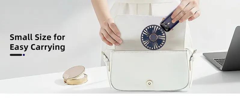 USB Rechargeable Handheld Portable Fan with Phone Holder for iPhone Android Mobile Phone,Cooling Fan with Digital Display, Portable MiniFan, 90° Ajustable Handheld Fan for Outdoor Sports