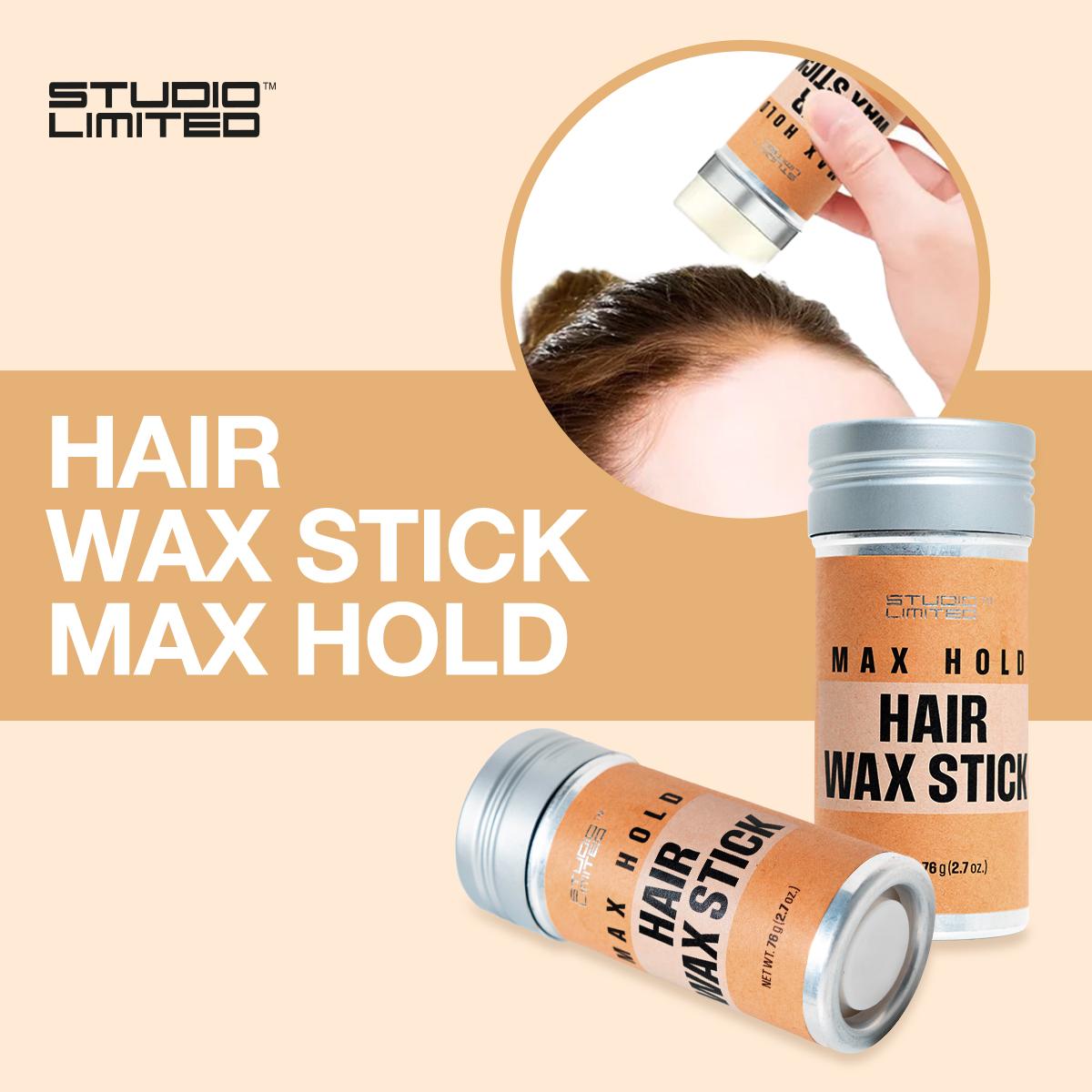STUDIO LIMITED Hair Wax Stick Max Hold 2.7oz/76g (2 Pcs/Brush 1)