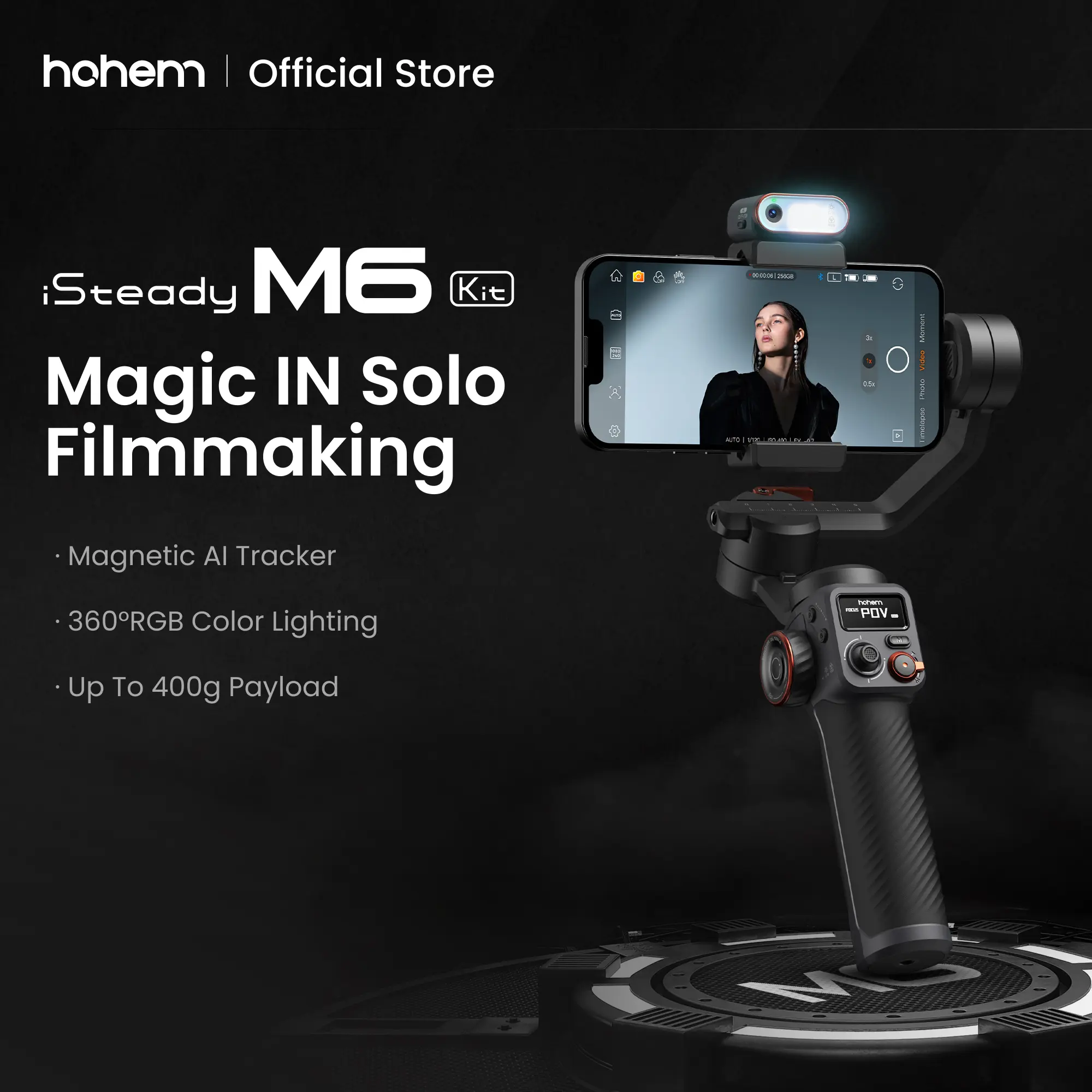 Hohem iSteady M6 Kit Gimbal Stabilizer for Smartphone, 3-Axis