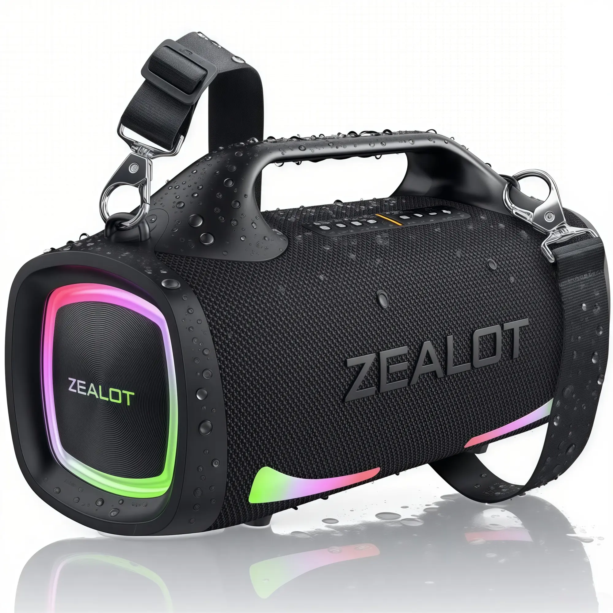 ZEALOT Portable Wireless Outdoor Speaker, Wireless Rechargeable Speaker - Waterproof Bluetooth Speaker with 100W Stereo Sound & Deep Bass,24000mAh Battery Life, RGB Lights, EQ, PD Fast Power Bank, TF/USB/AUX, Ideal for Home, Outdoor,Camping, Party,Gift