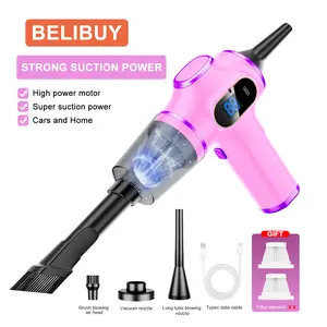 Belibuy-V12 car wireless handheld vacuum cleaner, 4-in-1 portable car and home mini vacuum cleaner, high battery life