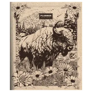 July 2026 - June 2027 Wild Bison Large Monthly Planner