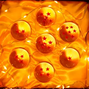 New 7pcs Dragon-pearl 35MM/1.37Inches Crystal Acrylic Resin Glass Dragon Transparent Play Balls Comes Ball with Gift Box.